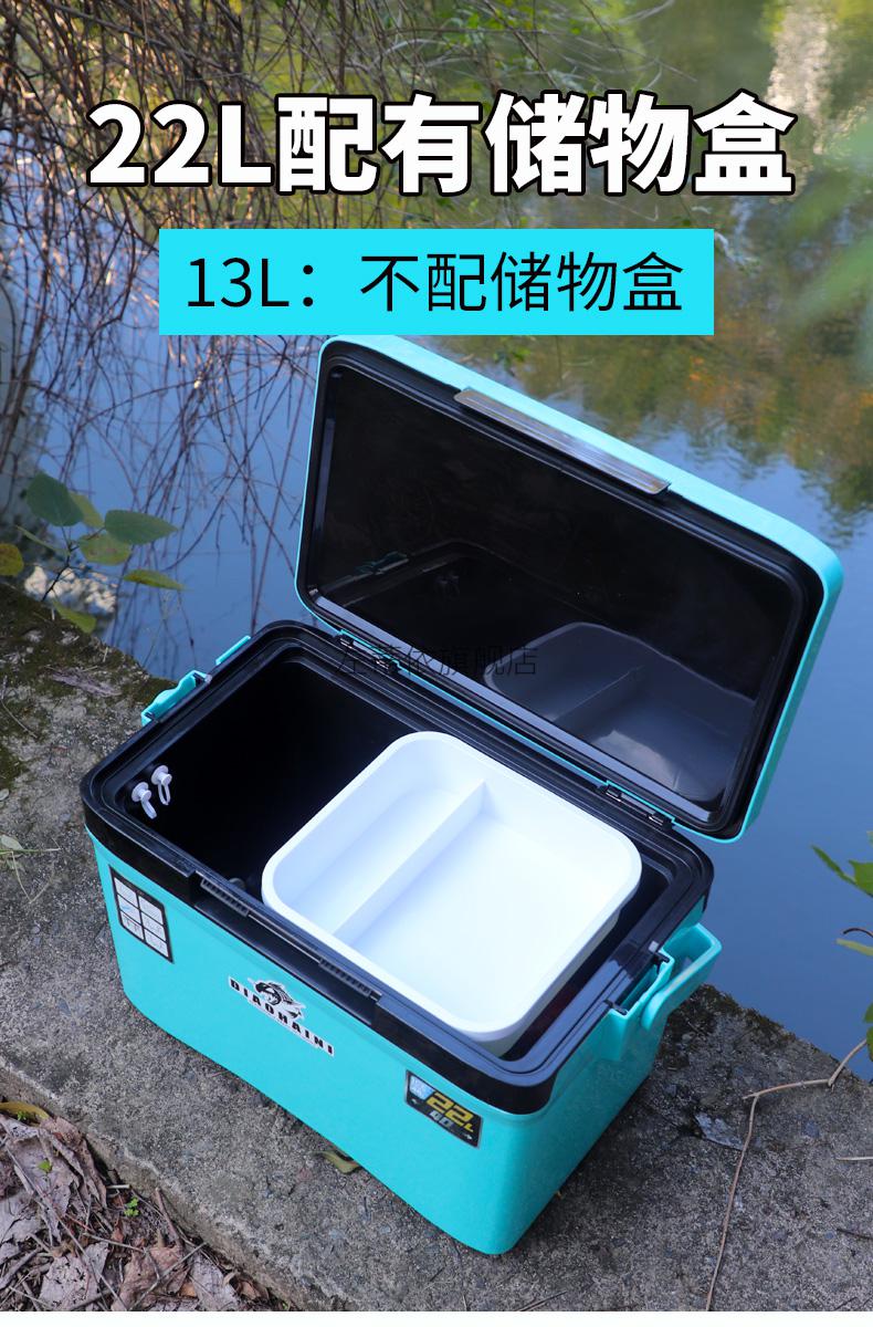 轻全套可坐钓鱼箱垂钓裸箱新式轻便小型迷你小钓箱22l小钓箱蓝天窗款