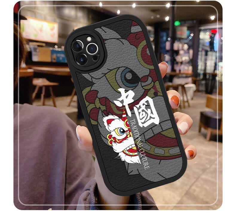 舒衡苹果14手机壳 中国风舞狮新款iphone14promax男女款网红14p软硅胶
