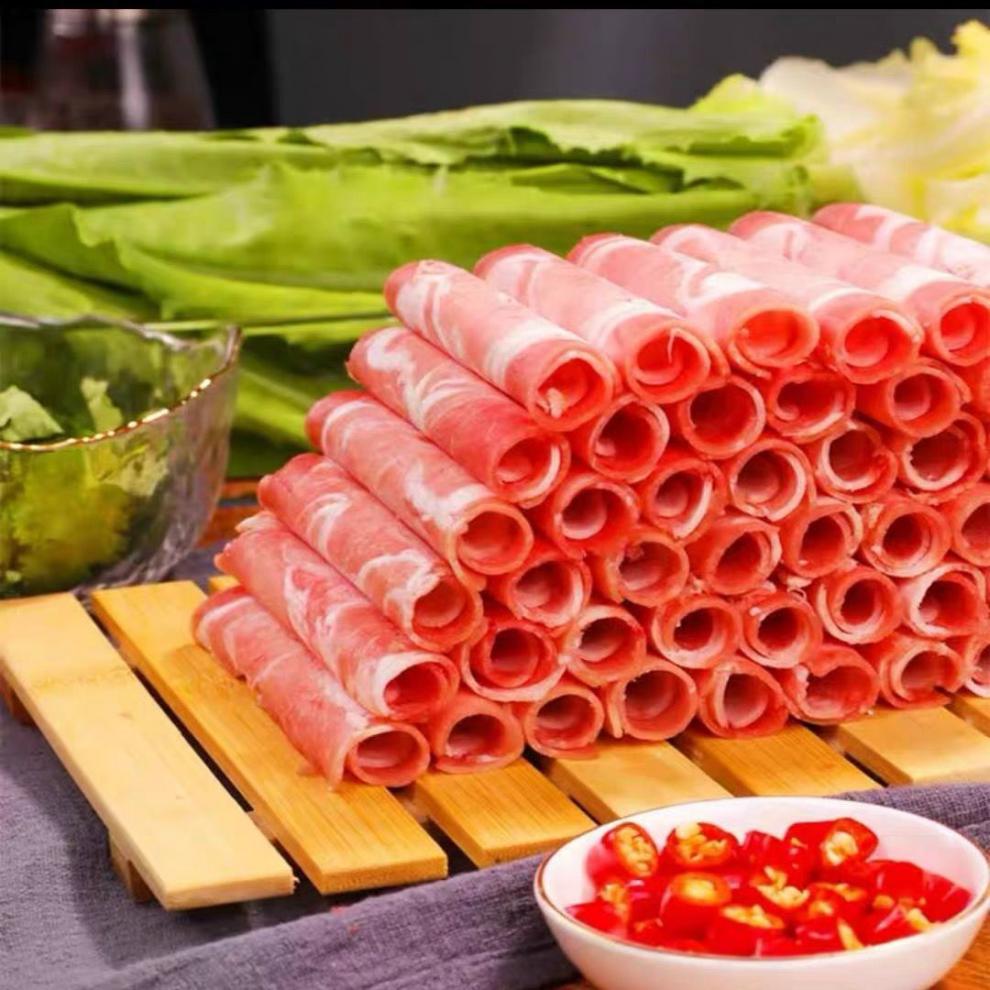 羊肉卷新鲜现切内蒙羔羊卷微调理羊肉卷草原肥羊卷涮羊肉火锅食材比里