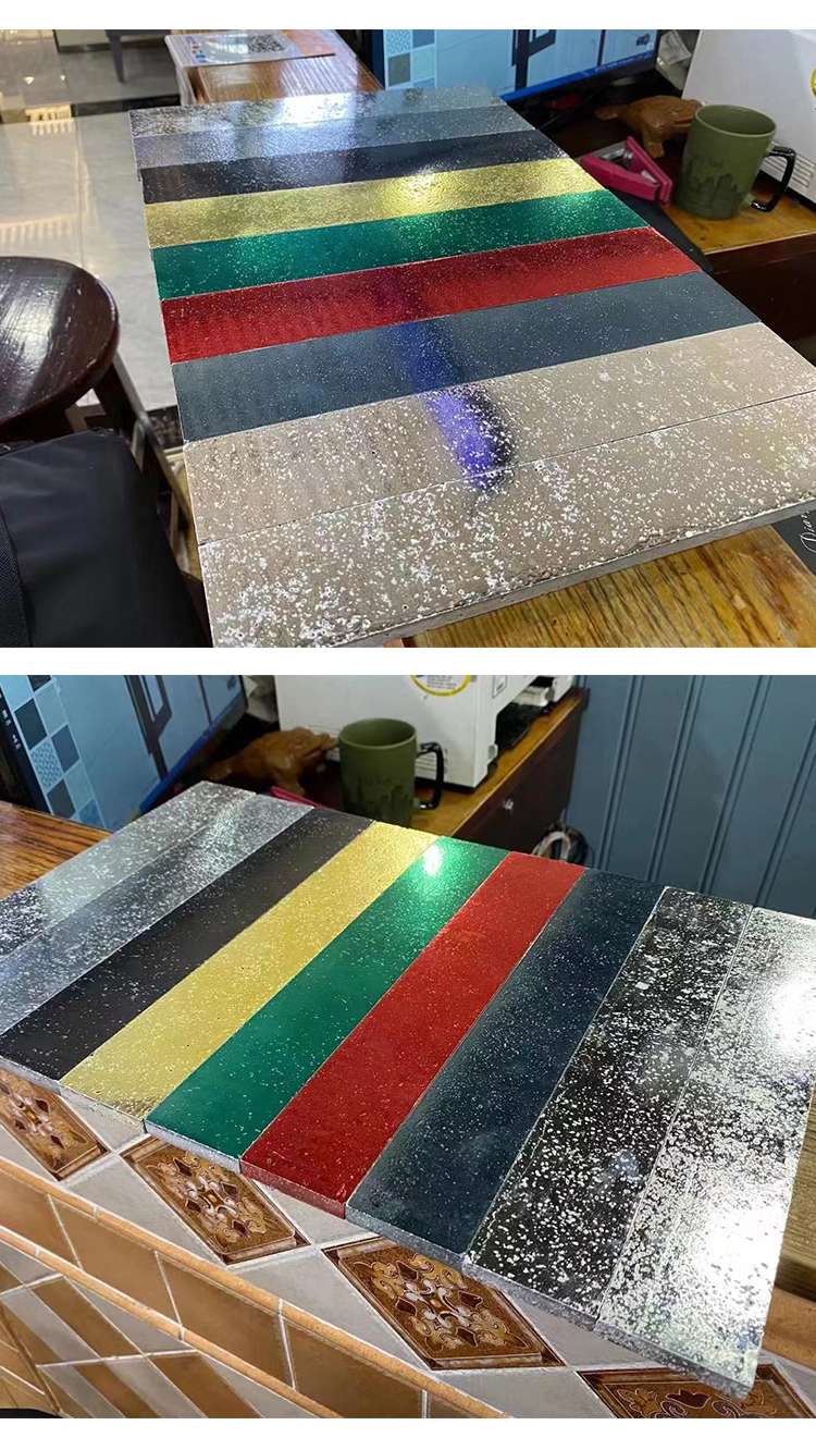 定制喜茶金属釉面砖电镀银色石材瓷砖工业风卫生间墙砖红色艺术手工砖