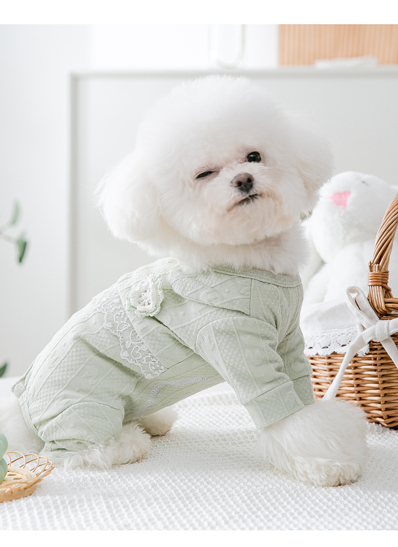 茶杯犬衣服 春夏季四脚包肚狗狗猫咪防掉毛空调服宠物泰迪比熊茶杯