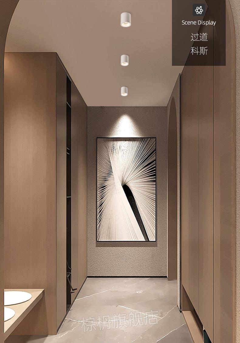 新款射灯明装射灯led天花灯室内洗墙灯走廊灯过道灯孔灯吊顶灯孔灯洞