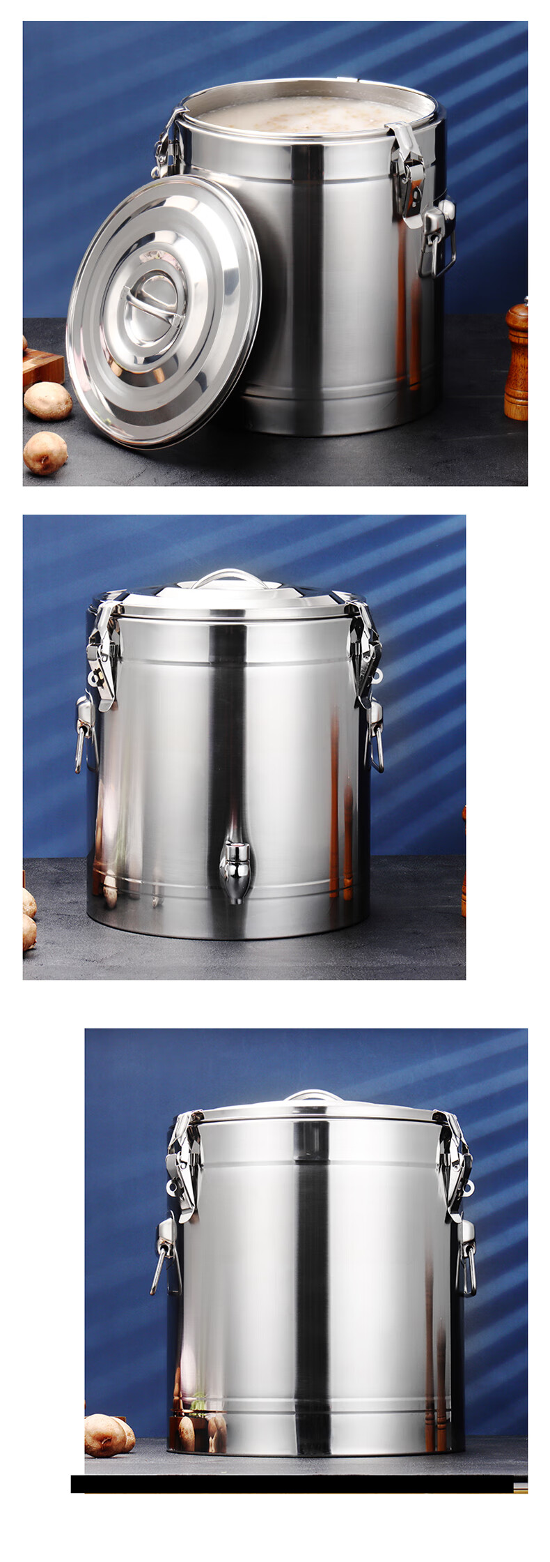 保温饭桶桶商用大容量长不锈钢米饭豆浆奶茶水摆摊专用饭桶汤桶粥桶