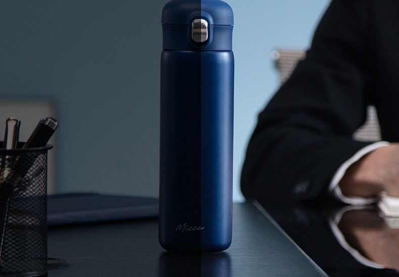 美的micca保温杯男女士大容量316l不锈钢水杯便携车载商务办公室泡茶