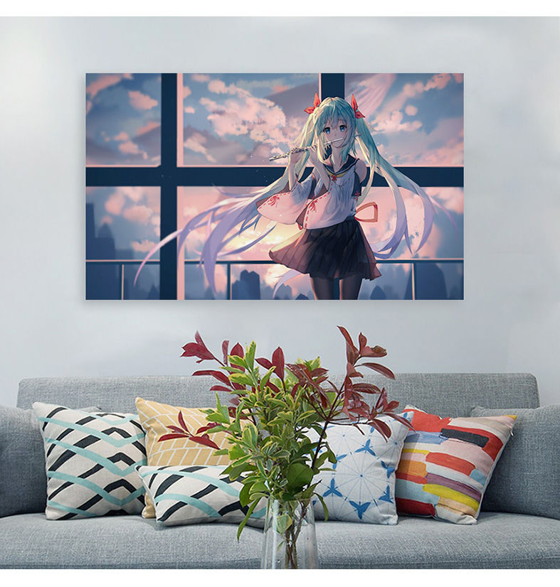 木槿熠新款动漫墙贴自粘二次元海报学生宿舍卧室超大唯美壁画贴纸定制