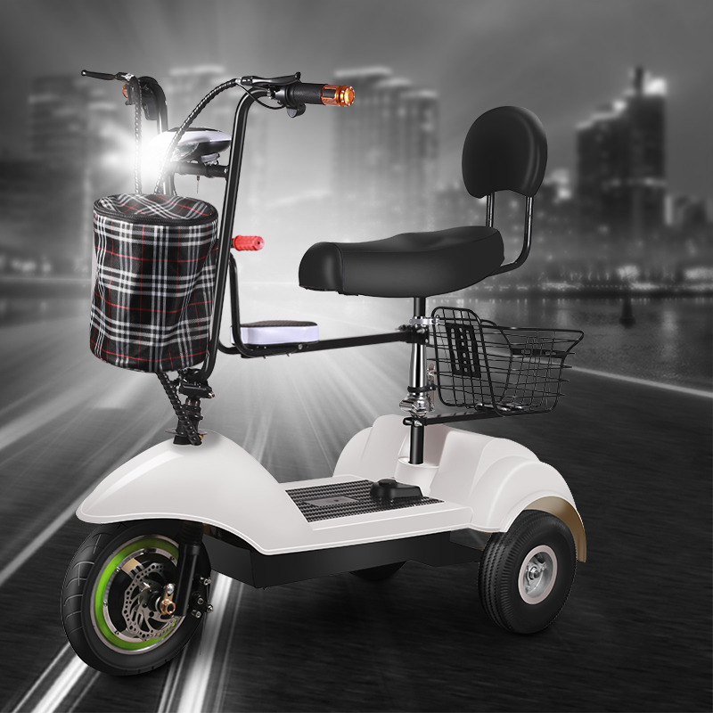 三轮车成人女性折叠电动车迷你小型电瓶车接送孩子黑色36v锂电池单人