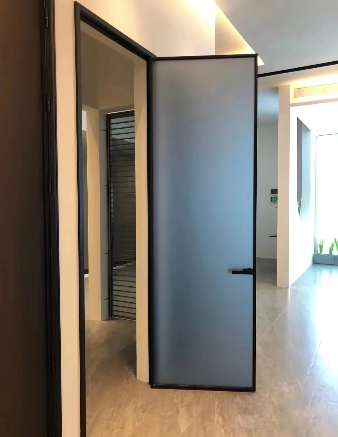 钛镁合金卫生间门无轨幽灵门隐形门谷仓门单吊轨推拉门极窄厨房卫生间