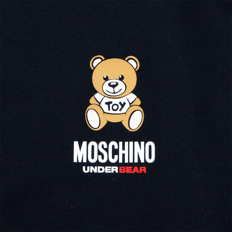 moschino莫斯奇诺男装秋冬新品男女同款黑色泰迪熊印花棉质长袖卫衣