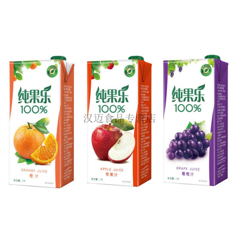 纯果乐1l4盒纯果汁橙汁葡萄苹果汁3种口味备注1l4盒