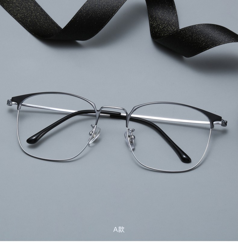 大脸眼镜男士纯钛商务休闲眼镜框胖子近视眼镜加宽韩版潮大码眼镜架