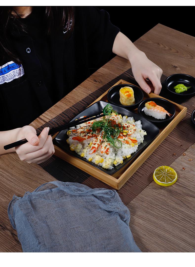 咖喱饭盘日式料理店餐具套装饭四方饭盘四方咖喱盖浇饭盘子创意快餐盘