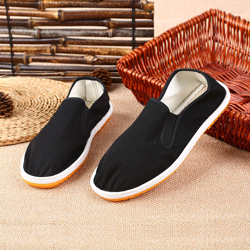 西山布鞋台州批发20牛筋底男款工作鞋50工厂工人布鞋黑色布鞋1双35