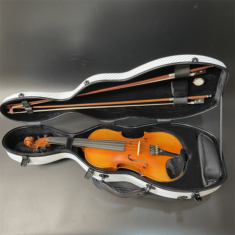 碳纤维小提琴盒小提琴琴盒背包双肩带谱袋密码锁抗压航空托运4/4 土