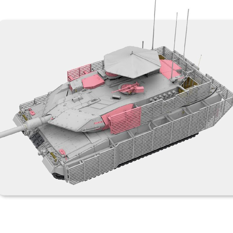 军事拼装模型1/35加拿大豹2a6m can含活动履带主站坦克麦田5076 模型