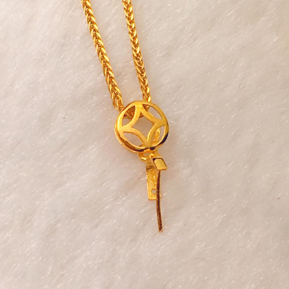 吊坠扣头18k金首饰配件18k金扣头翡翠吊坠扣铜钱款瓜子扣佛公玉坠扣厚