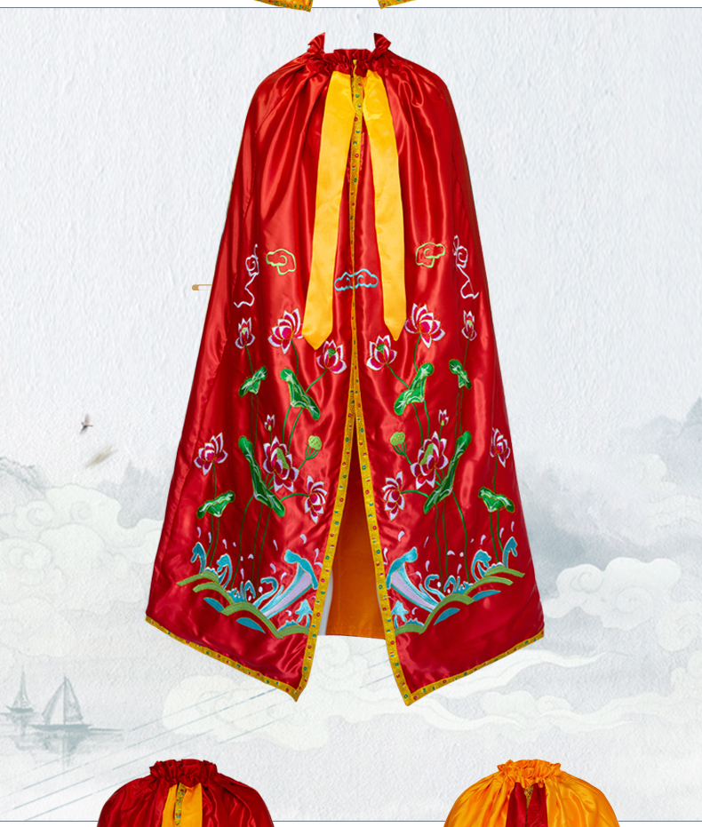 神孩子神孩子佛像神像财神观音娘娘菩萨双龙凤凰荷花披风斗蓬佛衣披肩