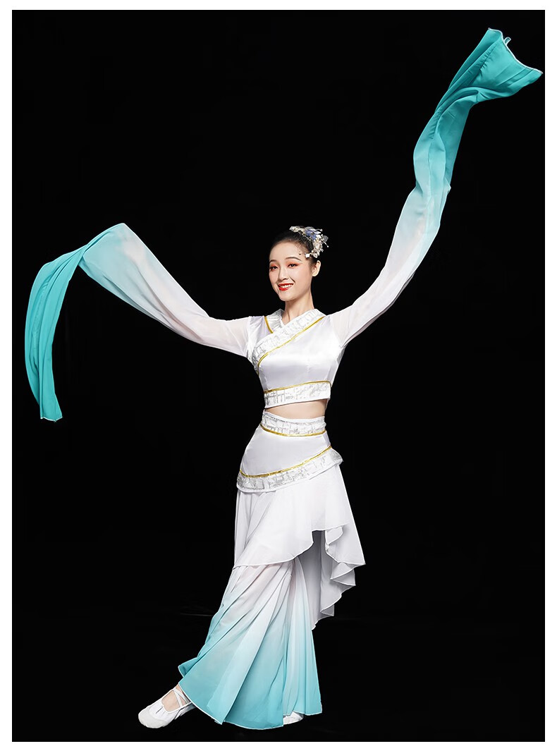舞蹈服装古典舞演出服女飘逸中国风惊鸿舞仙女汉服采薇舞成人图片色xs