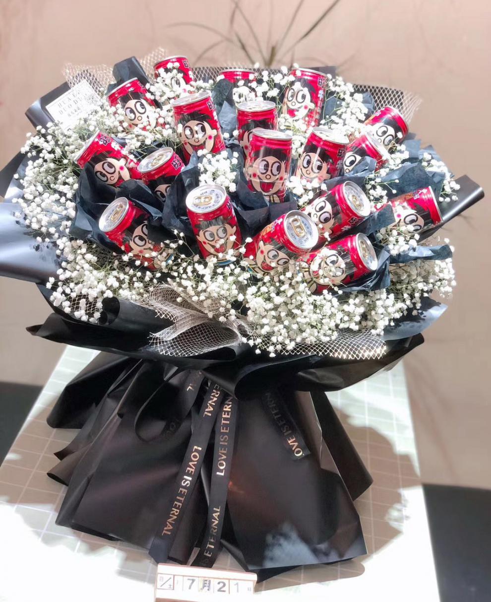 旺仔礼盒网红创意零食成品花束牛奶男友女友鲜花速递同城配送旺仔礼盒