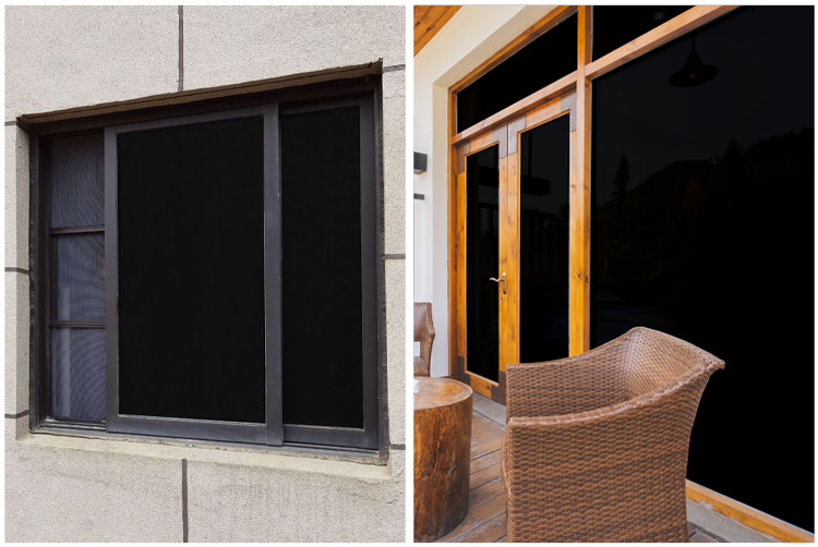 黑色玻璃贴纸自粘防太阳光膜贴窗纸全遮光玻璃纸遮光窗户贴膜带胶 黑