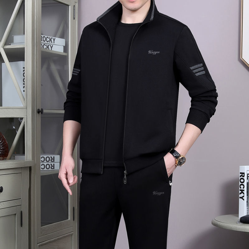 汇今美休闲套装男士秋季运动套装男春秋季品牌男装中老年休闲运动服