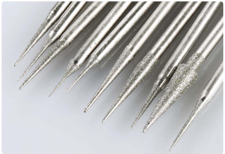 玉石翡翠扩孔针尖头针雕刻工具蜜蜡扩眼修边磨头金刚石砂扩孔钻头全套