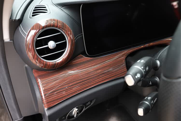 款奔驰e级改装桃木内饰汽车中控前台档位遮划痕防刮贴片前台2件木纹色