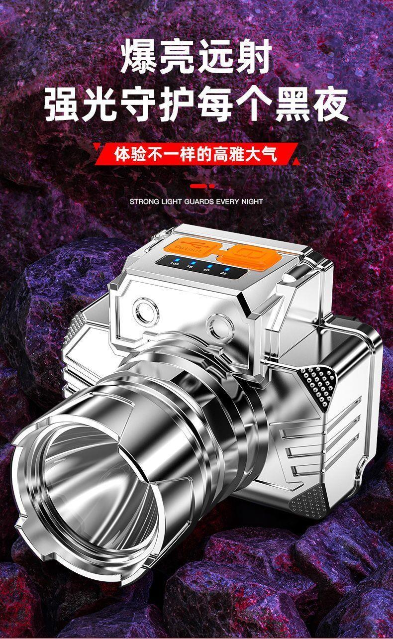 日本进口品质led头灯强光超亮头戴式手电筒户外家用远射充电夜钓鱼小