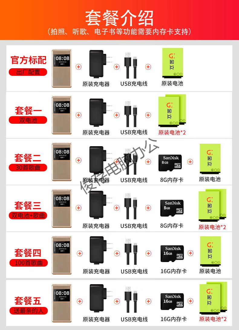 华为通用金立a880老人翻盖手机移动老年机超长待机声音大屏大字男女式