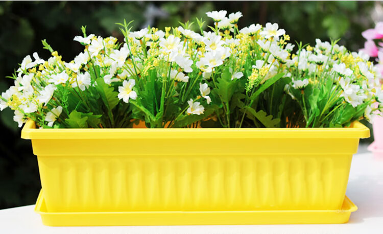 厂家直销花盆种植箱阳台种菜盆加厚花箱塑料花槽长方形配托盘蔬菜多肉