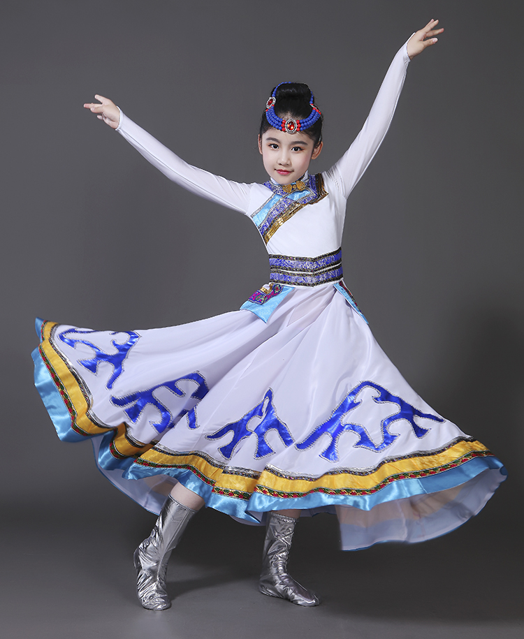 essui&co 新款幼儿园蒙古族女孩演出服装少数民族六一儿童蒙族舞蹈