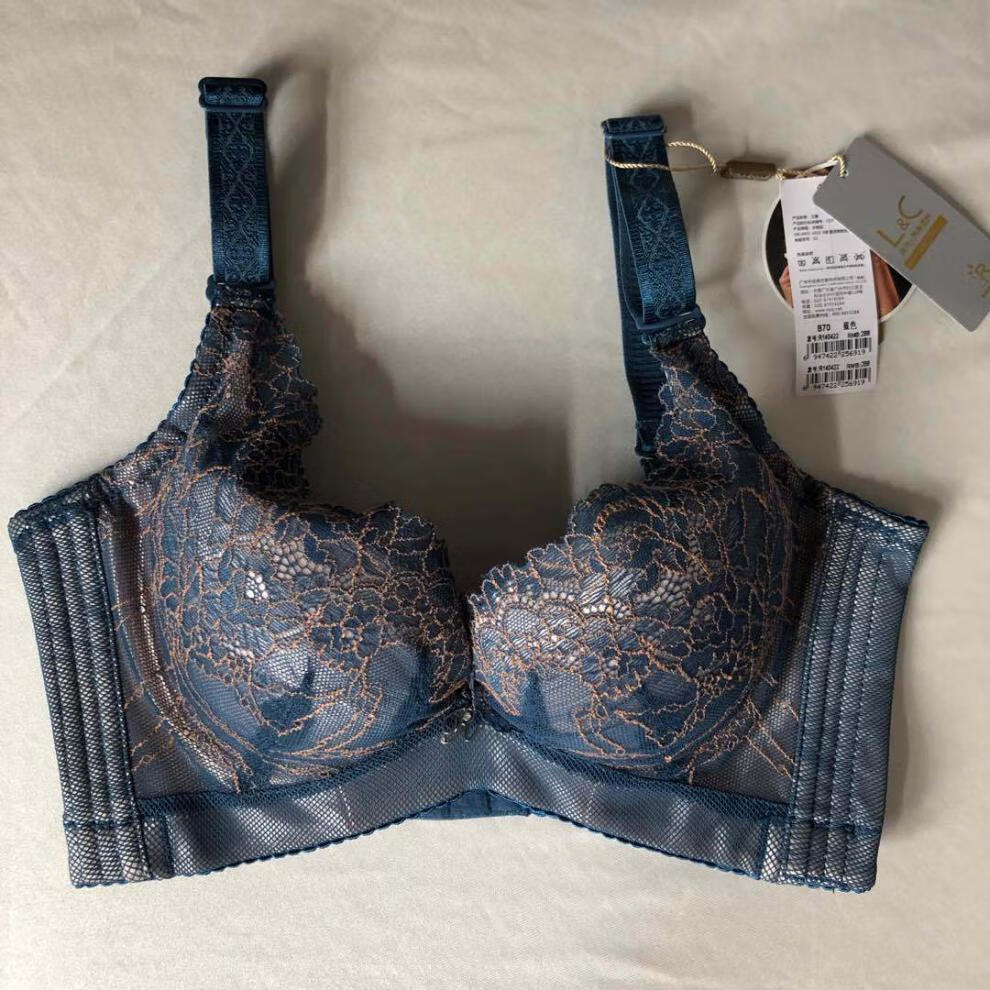 hkxn瑞法斯文胸厚杯140422小胸聚拢上托内衣性感收副乳调整型胸罩黑色