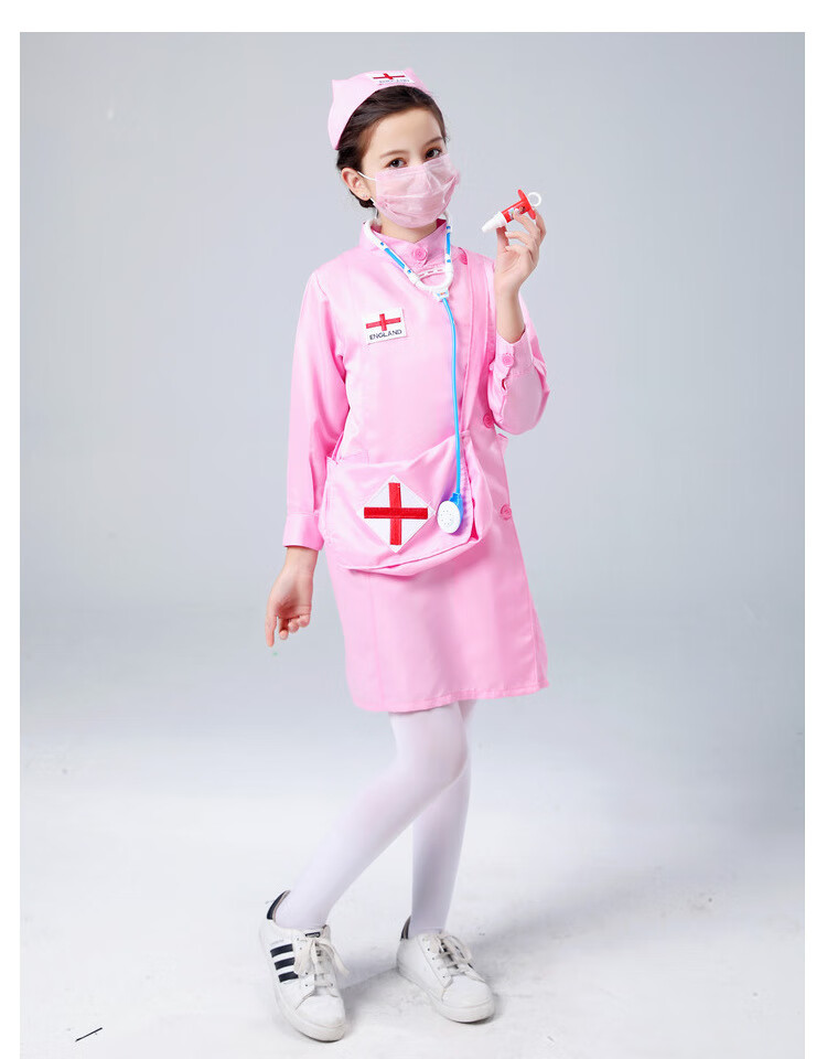 灰格小朋友医生服儿童服装护士服装白大褂表演服幼儿园宝角色扮演