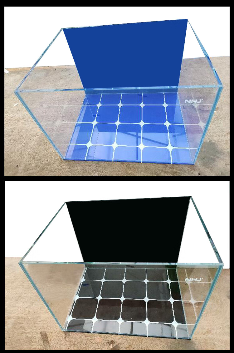 2021新款鱼缸背景贴纸防水鱼缸背景纸黑白蓝色磨砂哑光加厚鱼缸贴纸