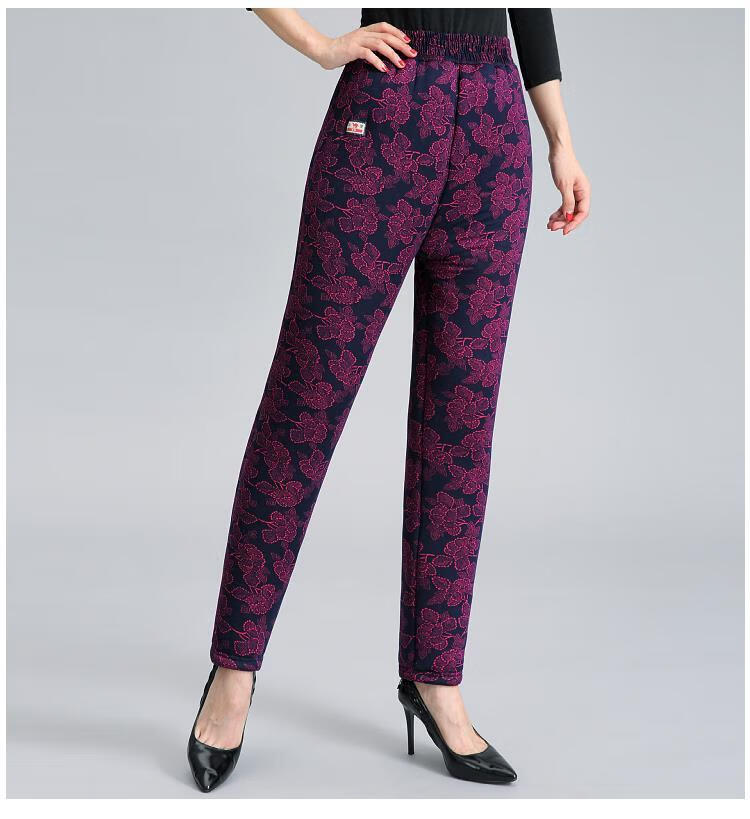 驼绒棉裤女中年秋冬保暖棉裤女士加绒加厚三层驼绒裤中老年妈妈高腰