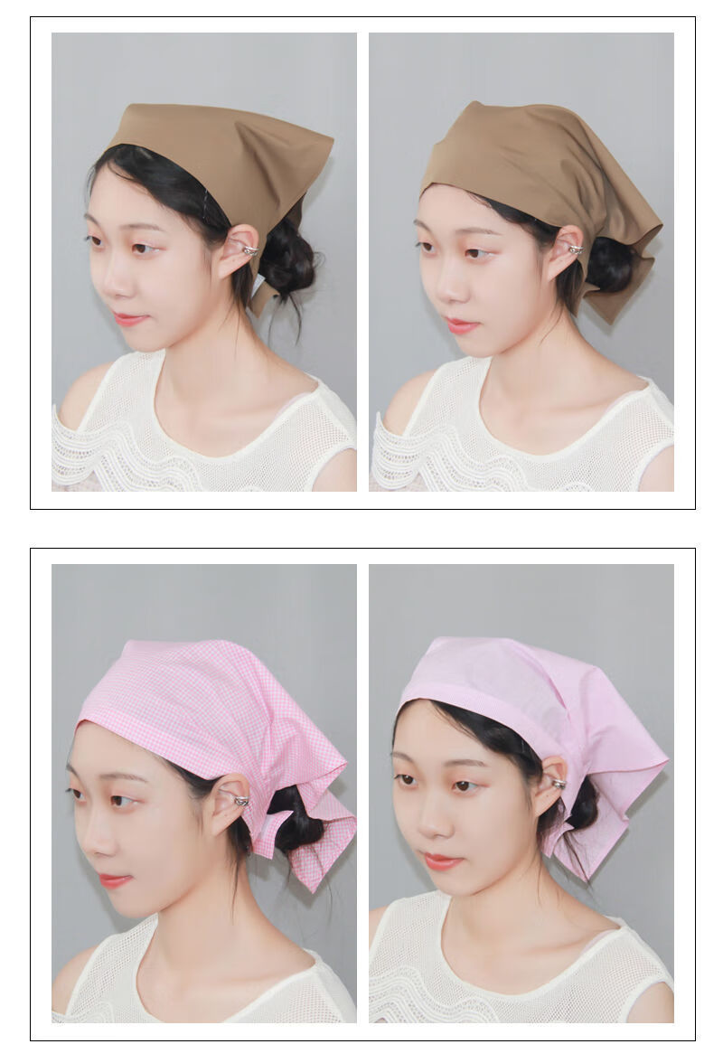 bitced新品餐厅服务员带的头巾厨房头巾帽饭店餐厅工作日式女服务员