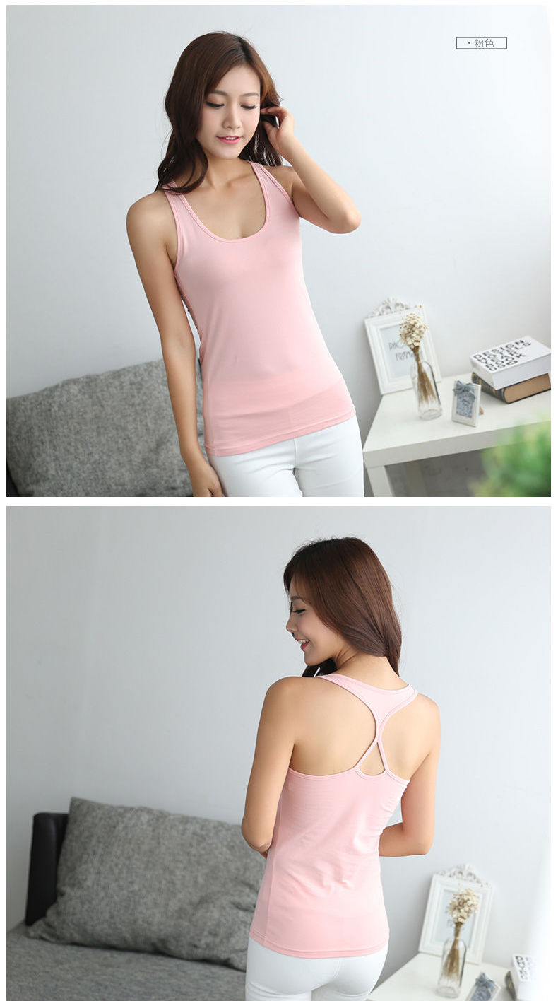 闪动工字背心女士夏季薄款无袖t恤内搭运动训练健身外穿美背吊带打底