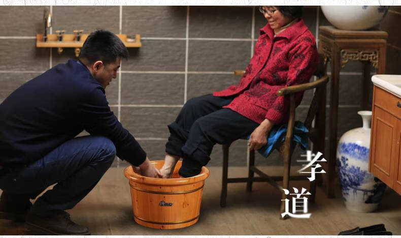 泡脚桶加深带盖 香柏木足浴桶泡脚木桶实木洗脚盆女小木桶带盖泡脚桶