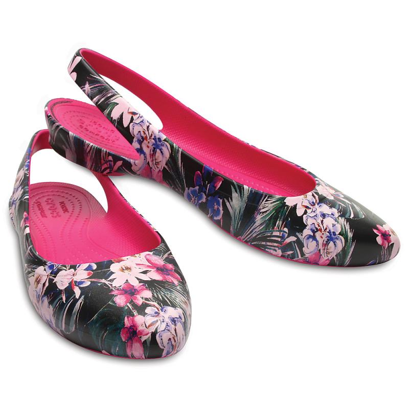 crocs卡洛驰凉鞋女夏季平底尖头包头纯色碎花tropical5