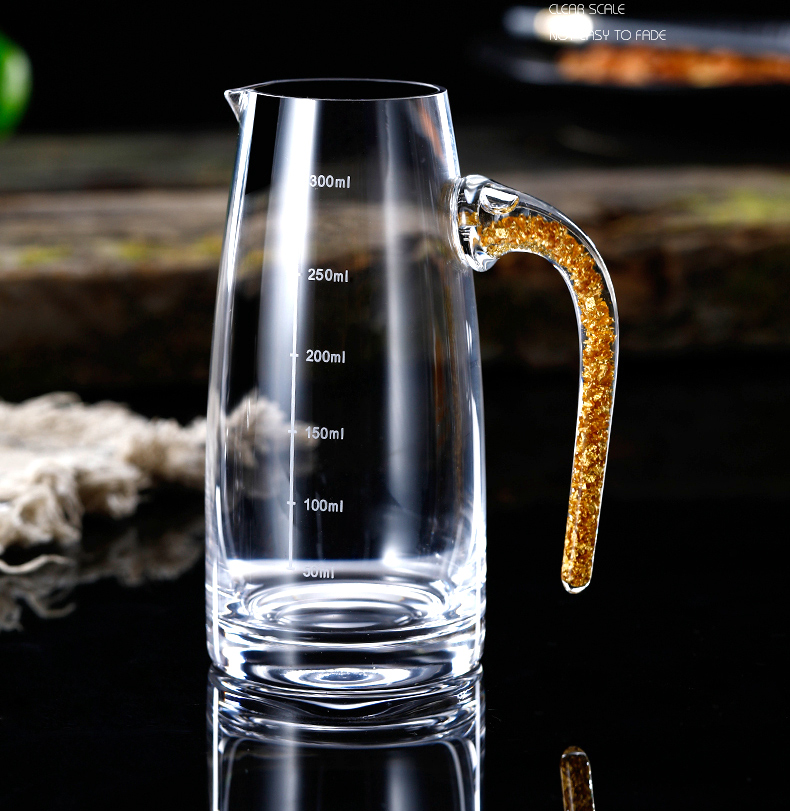 伯莎丹顿金箔水晶白酒杯分酒器套装烈酒杯创意酒具轻奢现代酒盅子送