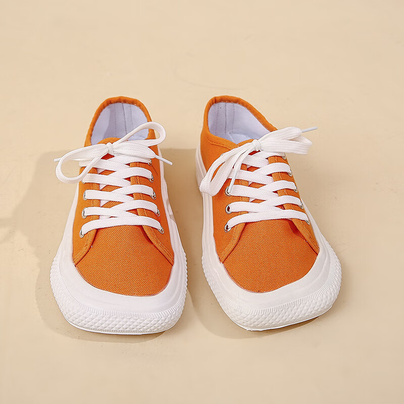 方头帆布鞋女年新款春夏季薄款大头丑萌憨憨平跟透气休闲鞋防滑耐磨