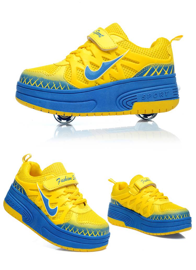 滑轮鞋可滑可走暴走鞋双轮隐形四轮学生轮滑鞋自动款可走路男童轮子鞋