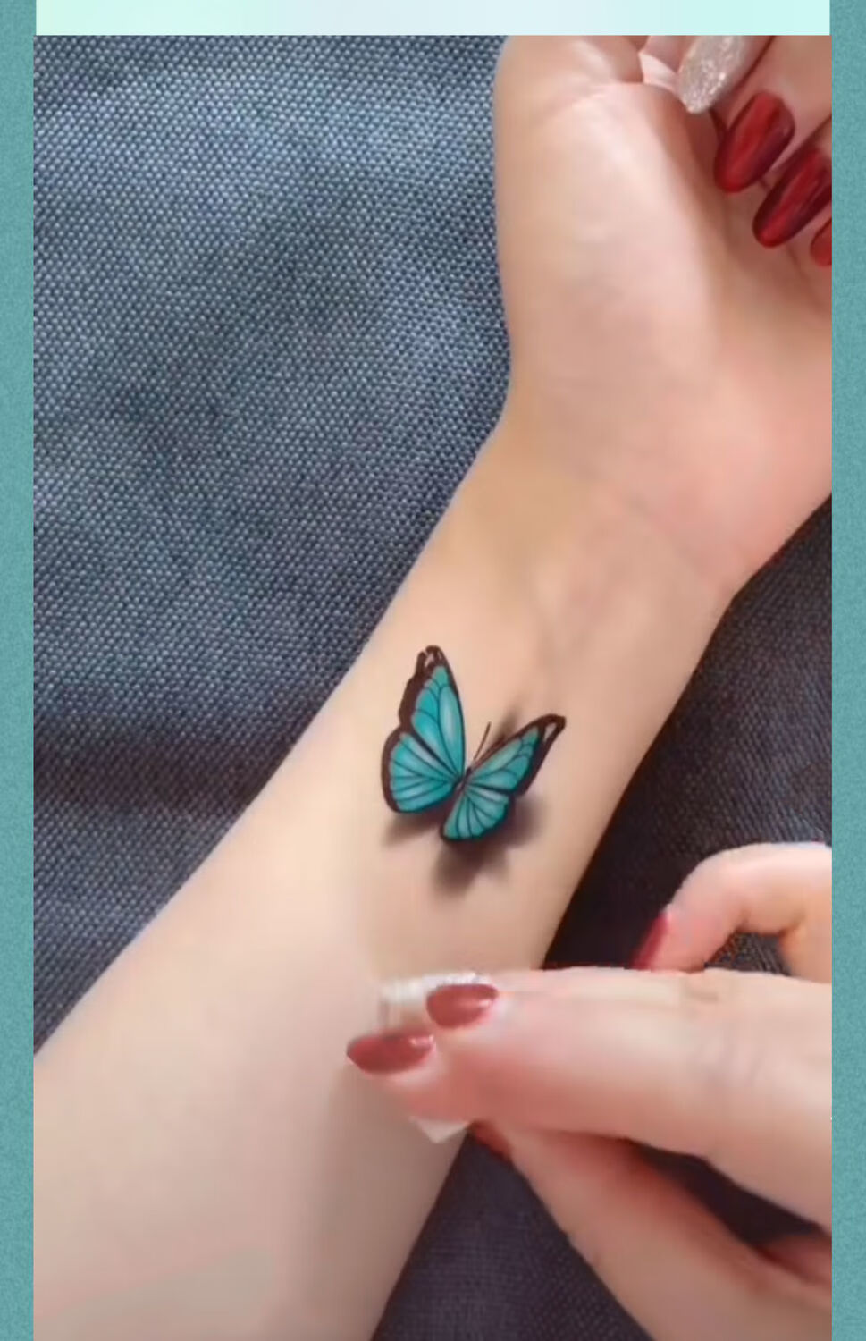 纹身贴花臂3d纹身贴花蝴蝶防水可洗学生女可爱小清新性感胸前锁骨贴