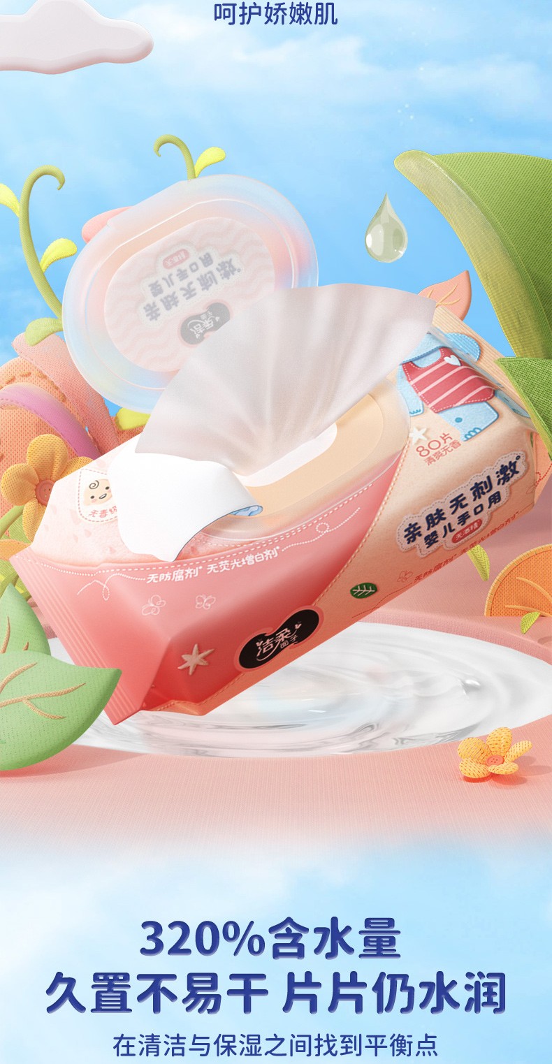 洁柔 婴儿湿巾80片x6包整箱装宝宝手口湿巾【图片 价格 品牌 报价】