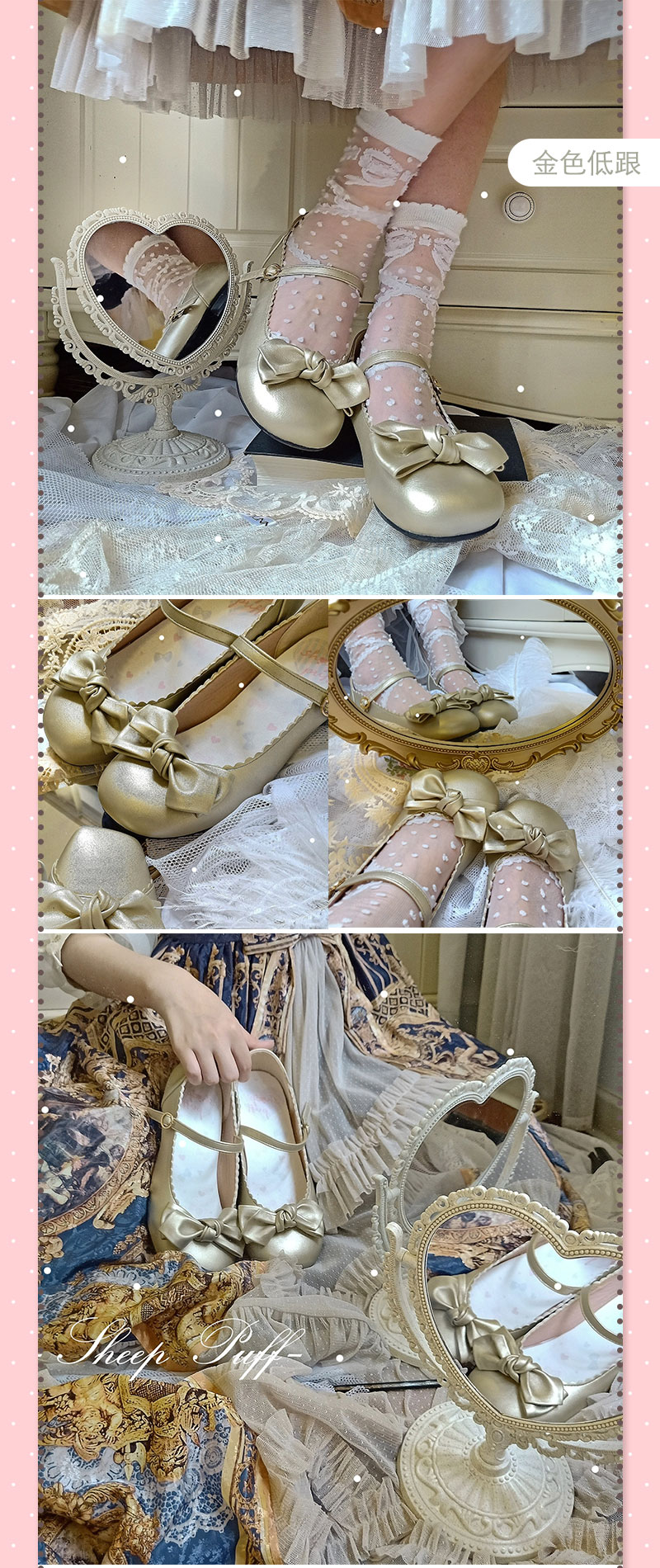 洛丽塔鞋子儿童 【现货】有点圆亮皮/哑光 绵羊泡芙lolita少女可爱