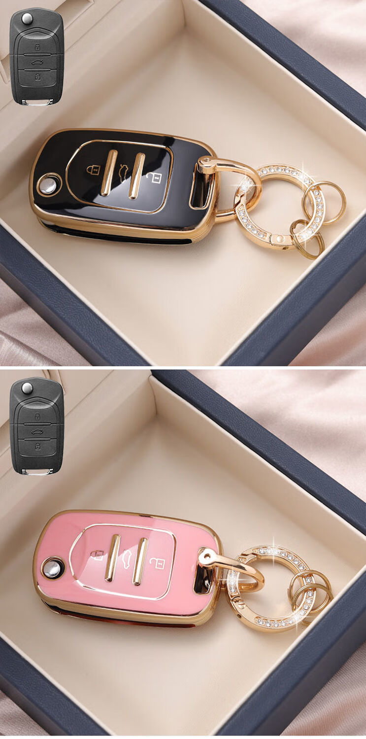 五菱宏光miniev车钥匙套迷你mini包ev女宝骏e200壳e100扣网红米白色h