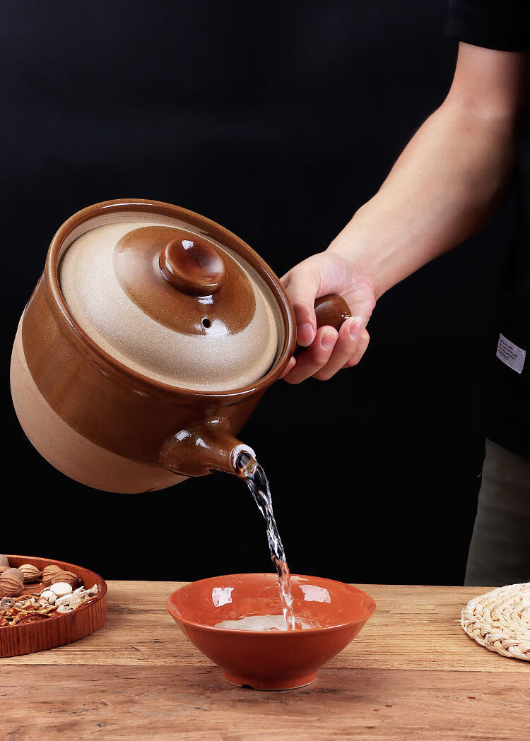 明火燃气土陶养生煲耐高温老式传统熬药煎药砂锅熬中药罐子煎药罐半釉