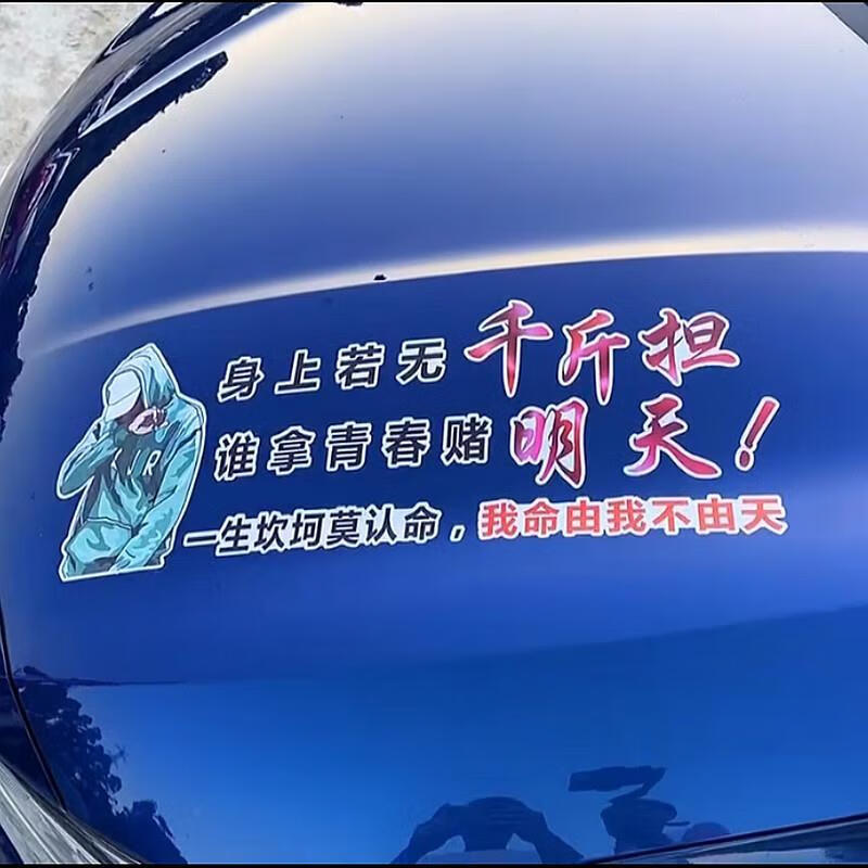 仓梵身上若无千斤担谁拿青春赌明天车贴我命由我不