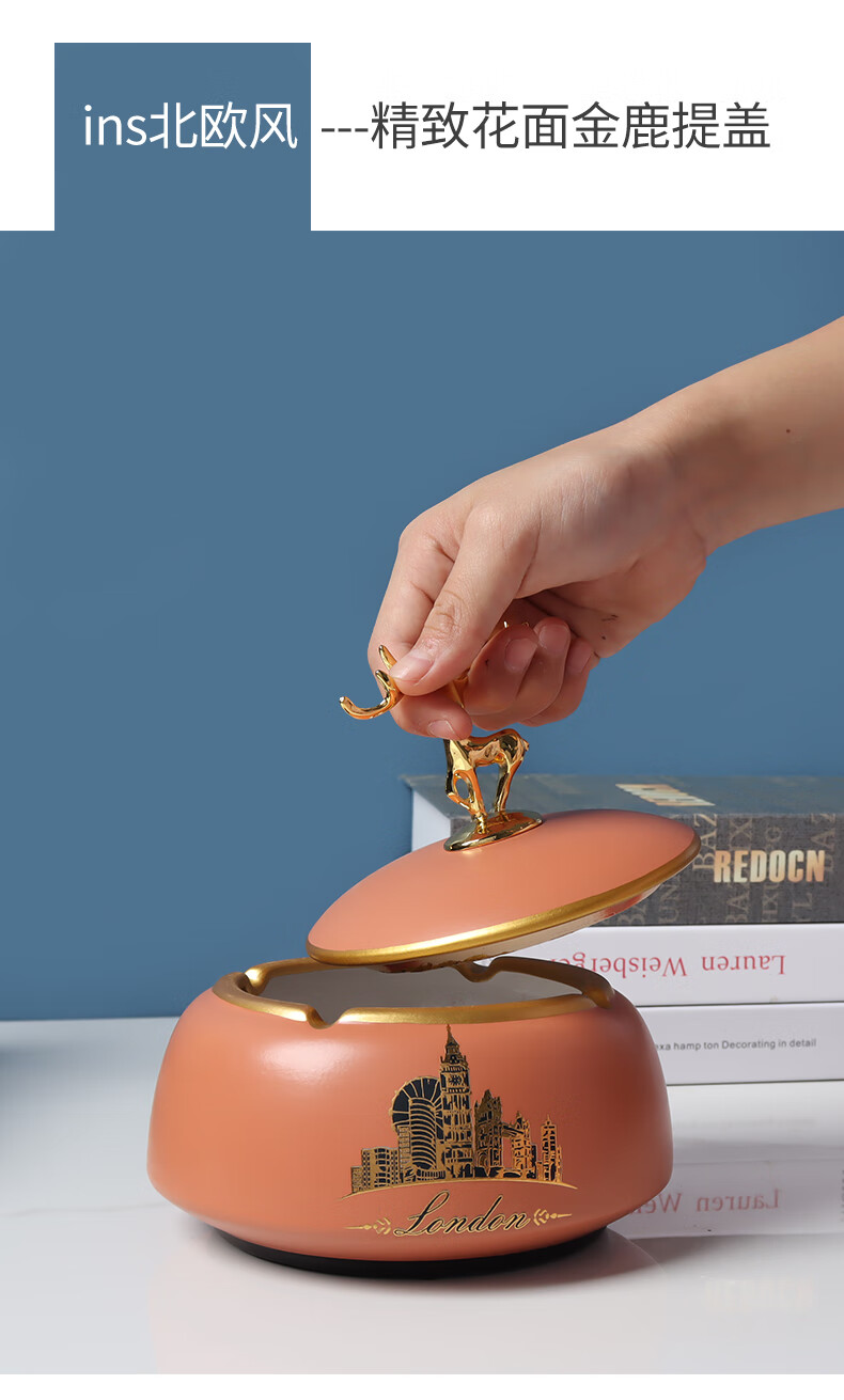 类别:烟灰缸造型:鹿材质:陶瓷风格:现代简约货号:lyg商品毛重:1.