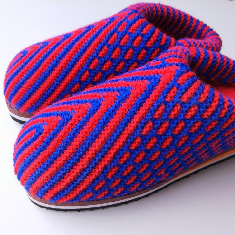 新年装秋冬季毛线拖鞋手工编织毛棉鞋婚嫁家居防滑橡胶底棉拖鞋批发佐