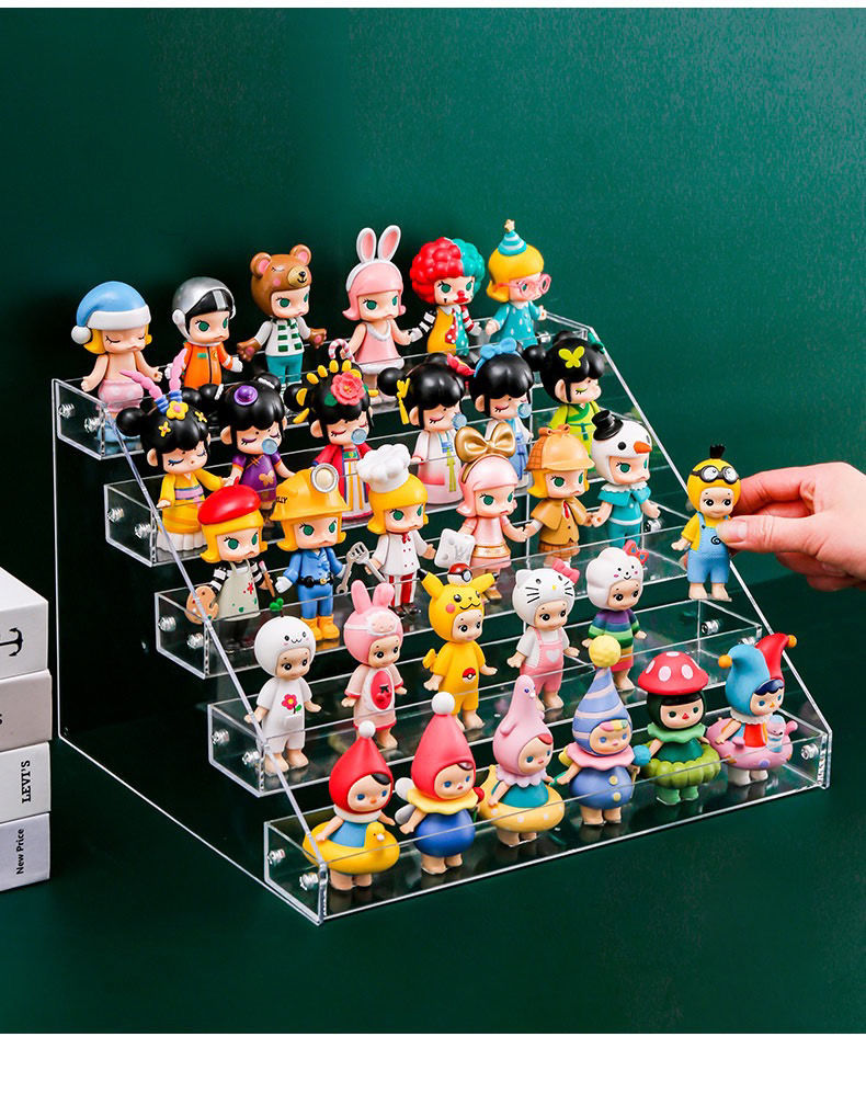 盲盒收纳收纳盒泡泡玛特盲盒陈列收纳展示架子公仔娃娃透明多层置物架